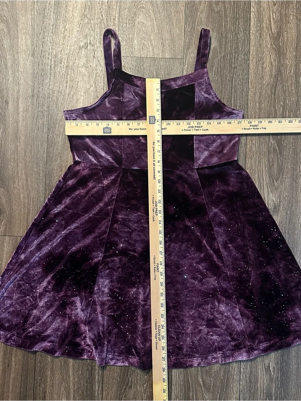 Justice velvet/velour sparkly glitter purple A-line mini dress Sz XL 16-18 youth